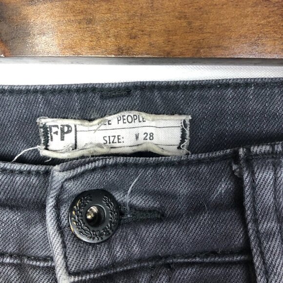 Free People Black High Rise Jasper Cropped Ankle Straight Jeans 28 - Picture 10 of 10